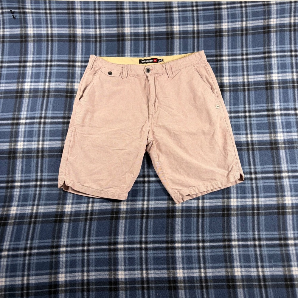 Quiksilver Mens Chino Shorts Size 34 Mauve Pink Cotton AQYWS00166 Casual Summer